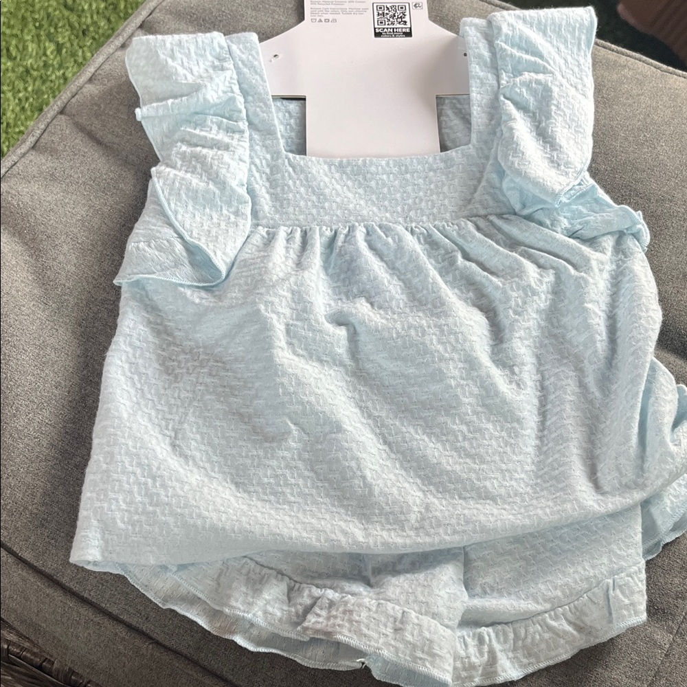 Light Blue Ruffled Baby 2 piece - Picture 4 of 6